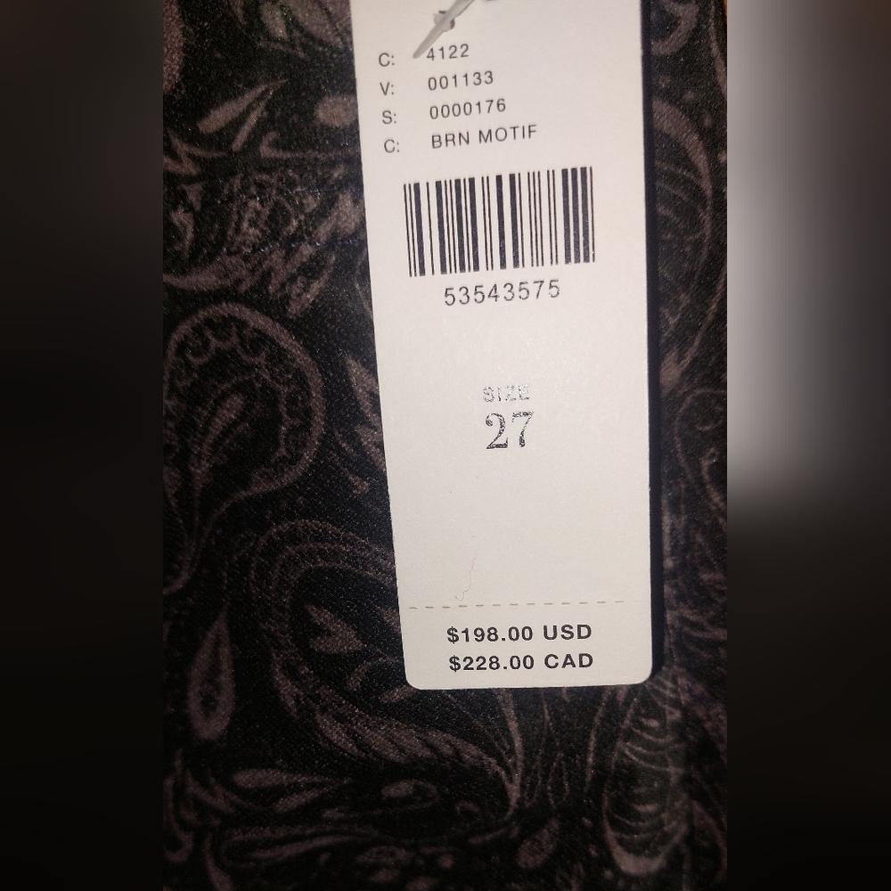 Anthropologie AG The Stevie Velvet High Rise Skinny Jeans Paisley Print - Picture 12 of 12